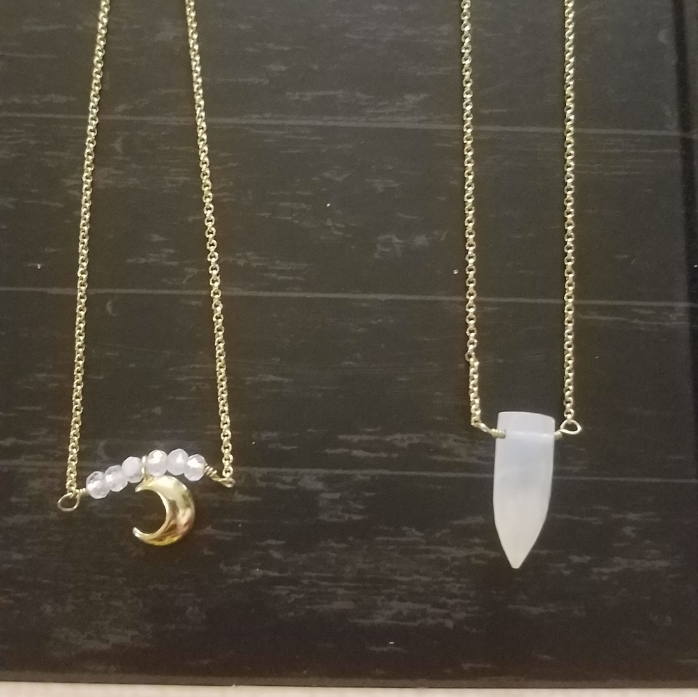 Luna Norte Moon Stone Necklace Set